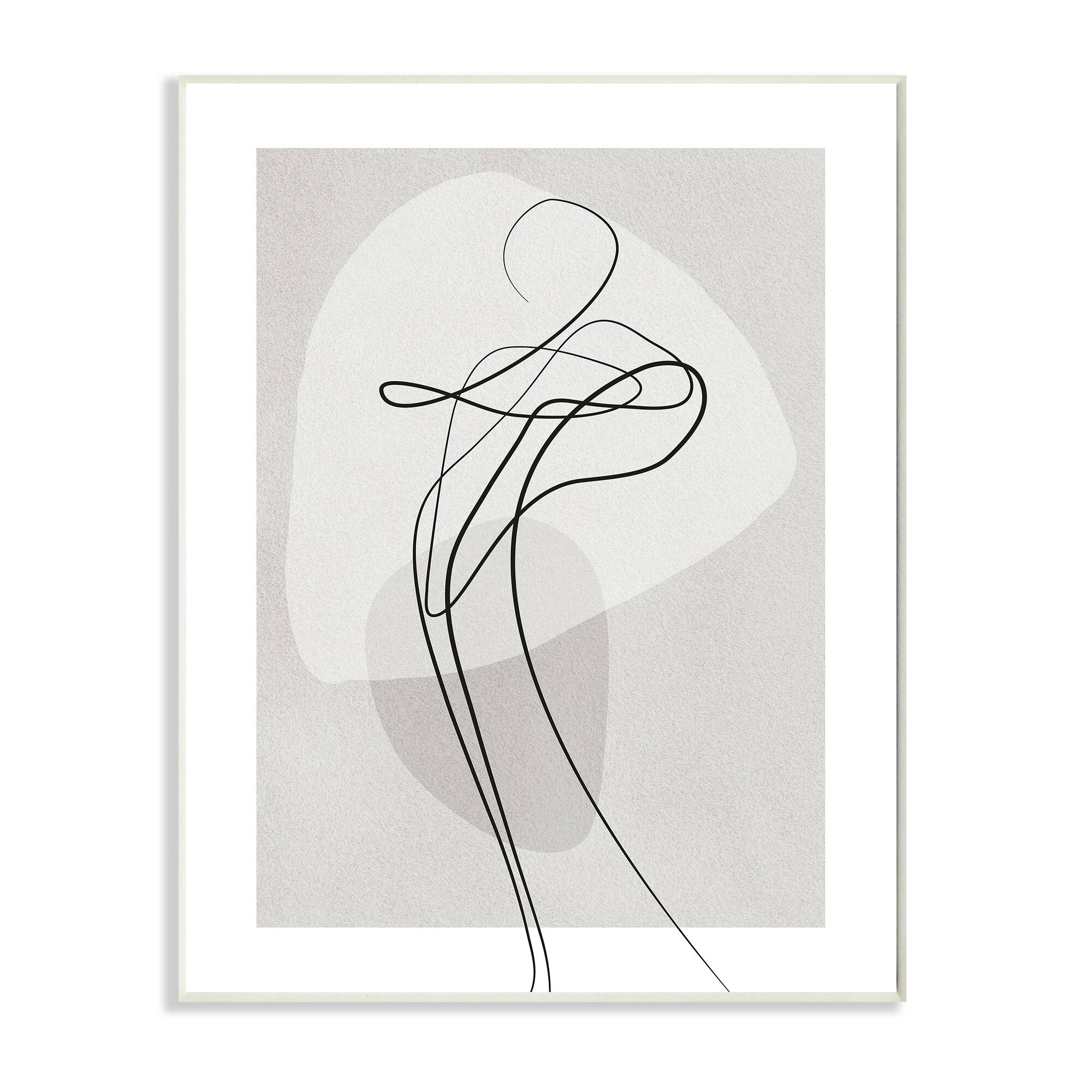 Stupell Industries Fluid Human Form Abstract Bold Linework Wall Plaque